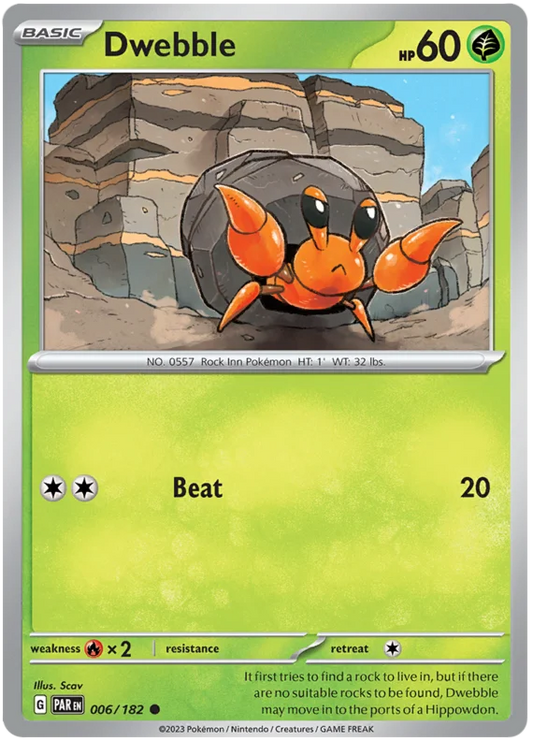 2023 Pokemon - SV04 Paradox Rift - Dwebble - 006/182