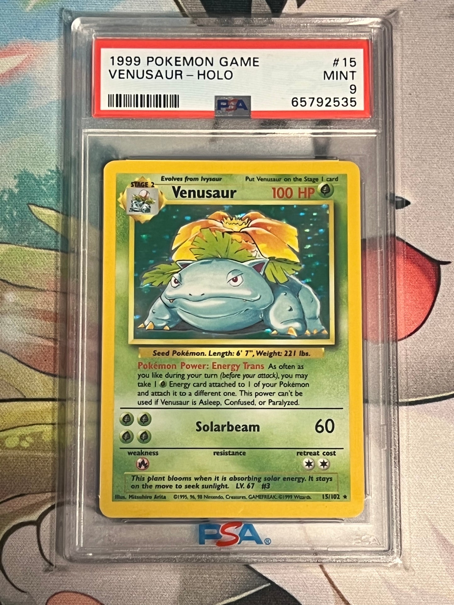 1999 Pokemon Venusaur - Holo - PSA 9 - #15