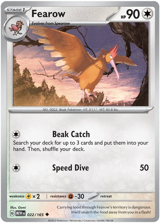 Pokemon - SV151 Scarlet & Violet 151 - Fearow - 022/165