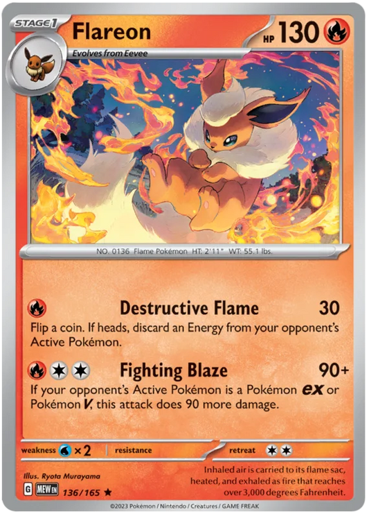 Pokemon - SV151 Scarlet & Violet 151 - Flareon - 136/165