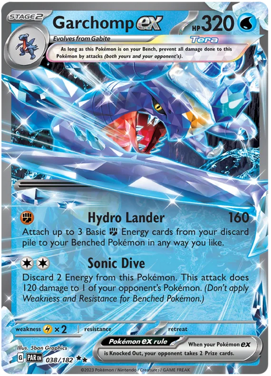 2023 Pokemon - SV04 Paradox Rift - Garchomp ex - 038/182