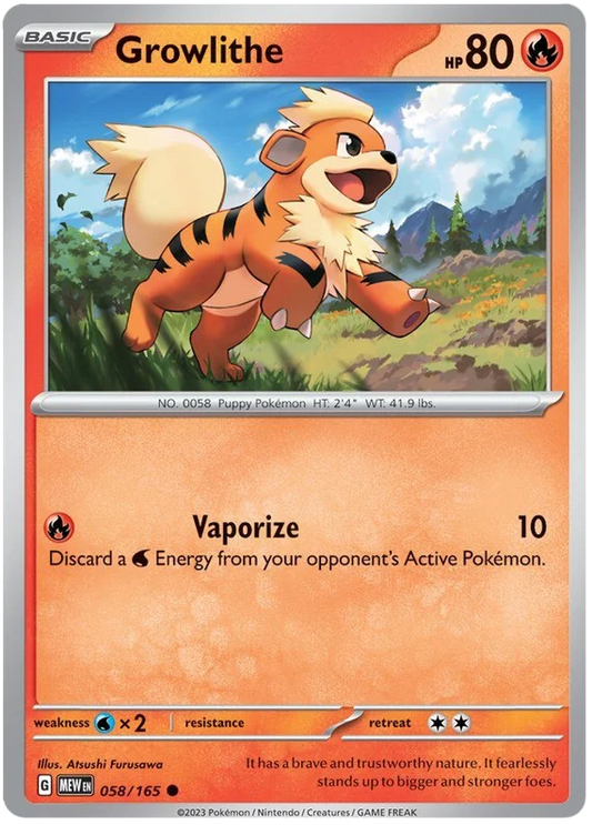 Pokemon - SV151 Scarlet & Violet 151 - Growlithe - 058/165