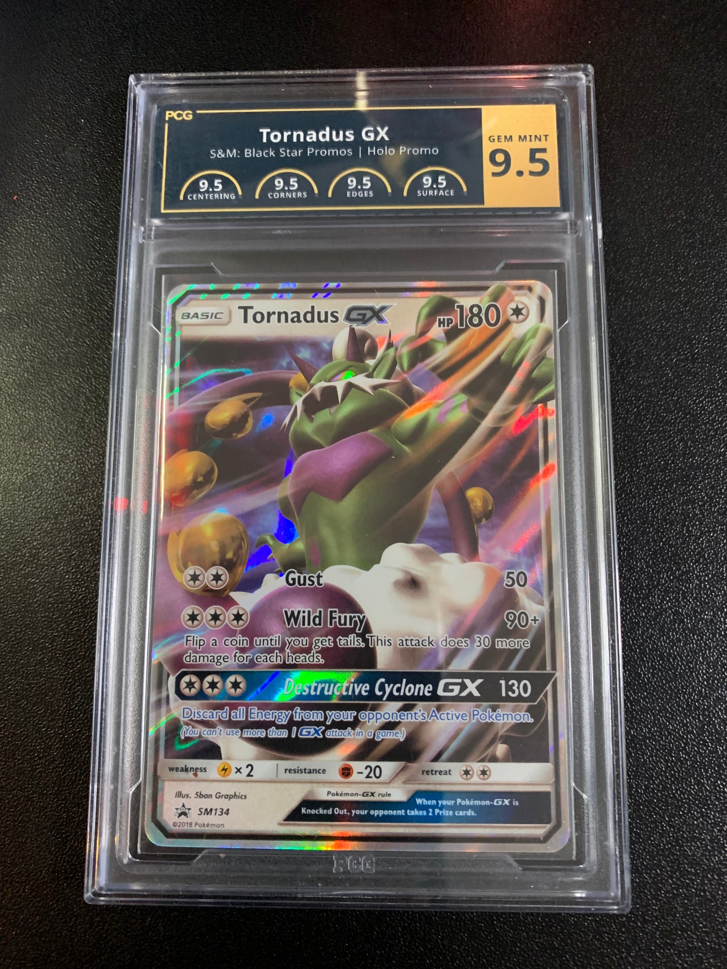 2018 Pokemon Tornadus GX - Black Star Promo  - Graded PCG 9.5 - #SM134