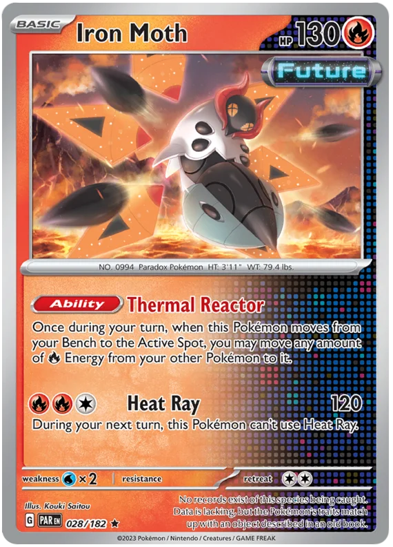 2023 Pokemon - SV04 Paradox Rift - Iron Moth - 028/182