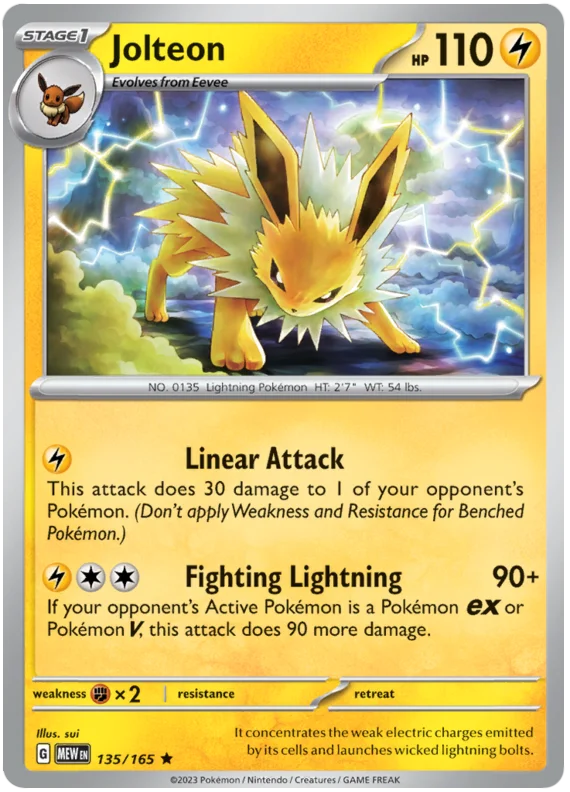 Pokemon - SV151 Scarlet & Violet 151 - Jolteon - 135/165