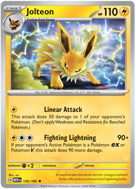 Pokemon - SV151 Scarlet & Violet 151 - Jolteon - 135/165