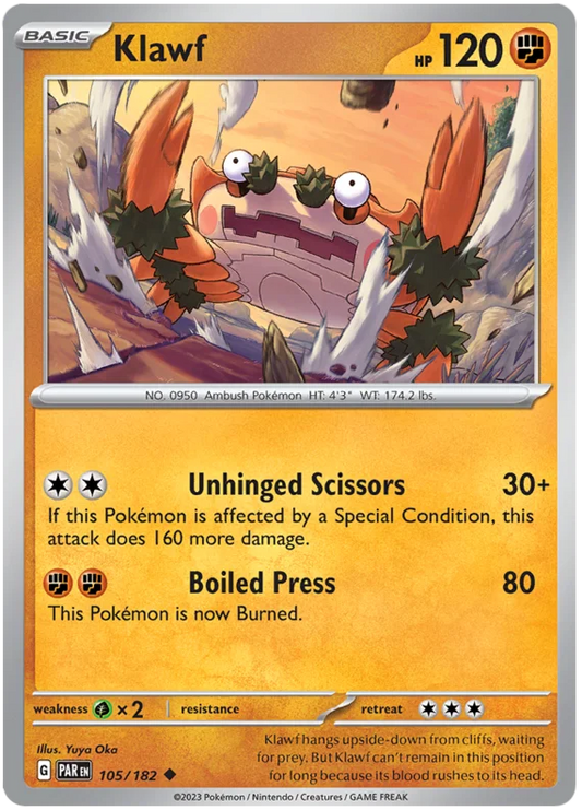 Pokemon - SV04 Paradox Rift - Klawf - 105/182