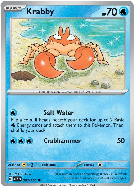 Pokemon - SV151 Scarlet & Violet 151 - Krabby - 098/165