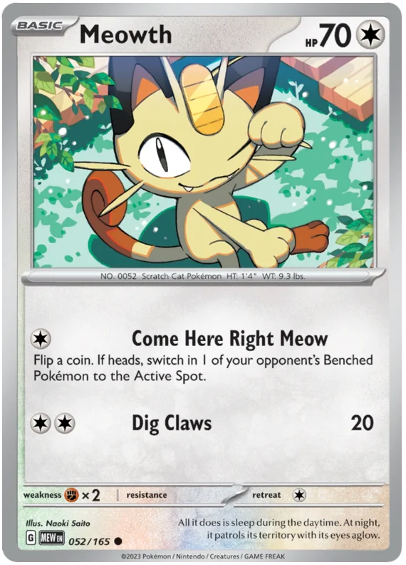 Pokemon - SV151 Scarlet & Violet 151 - Meowth - 052/165