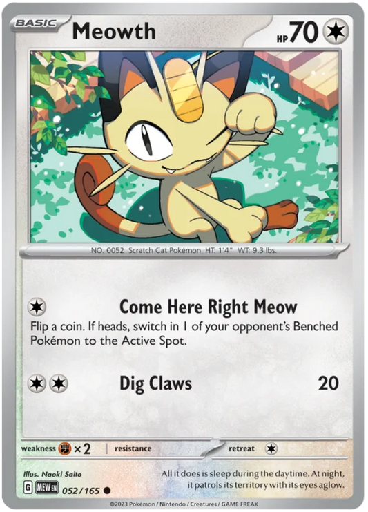 Pokemon - SV151 Scarlet & Violet 151 - Meowth - 052/165