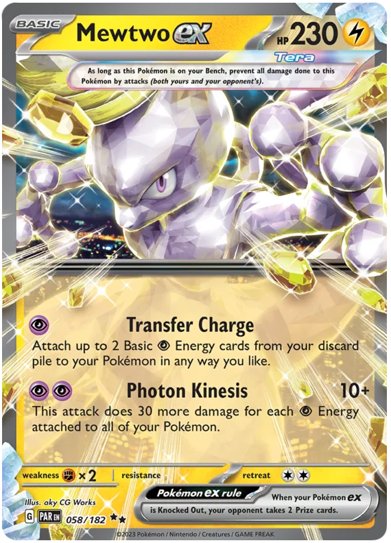 2023 Pokemon - SV04 Paradox Rift - Mewtwo ex - 058/182