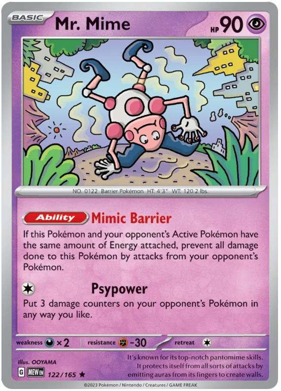 Pokemon - SV151 Scarlet & Violet 151 - Mr. Mime - 122/165