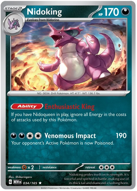 Pokemon - SV151 Scarlet & Violet 151 - Nidoking - 034/165