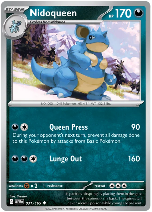 Pokemon - SV151 Scarlet & Violet 151 - Nidoqueen - 031/165