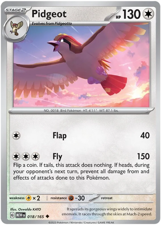 Pokemon - SV151 Scarlet & Violet 151 - Pidgeot - 018/165