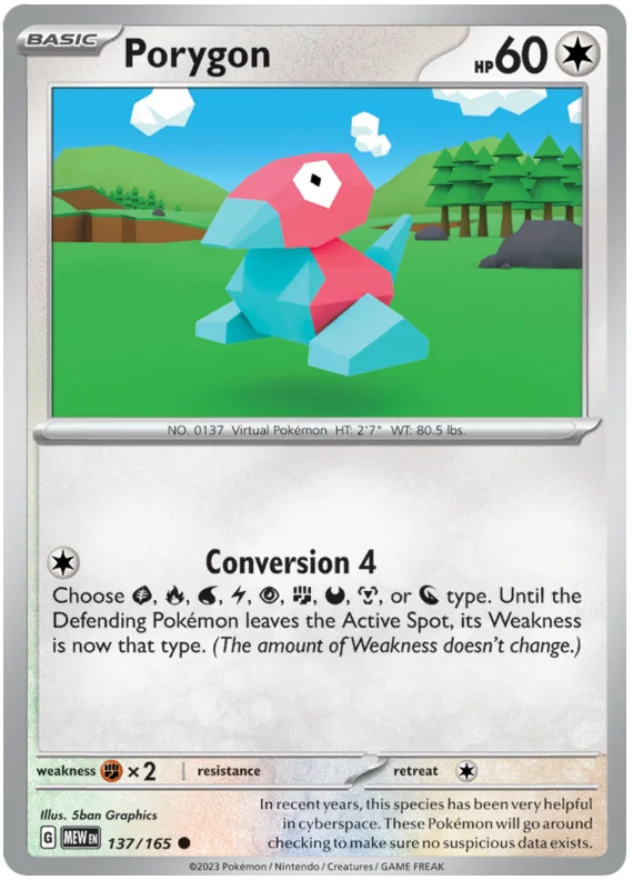 Pokemon - SV151 Scarlet & Violet 151 - Porygon - 137/165