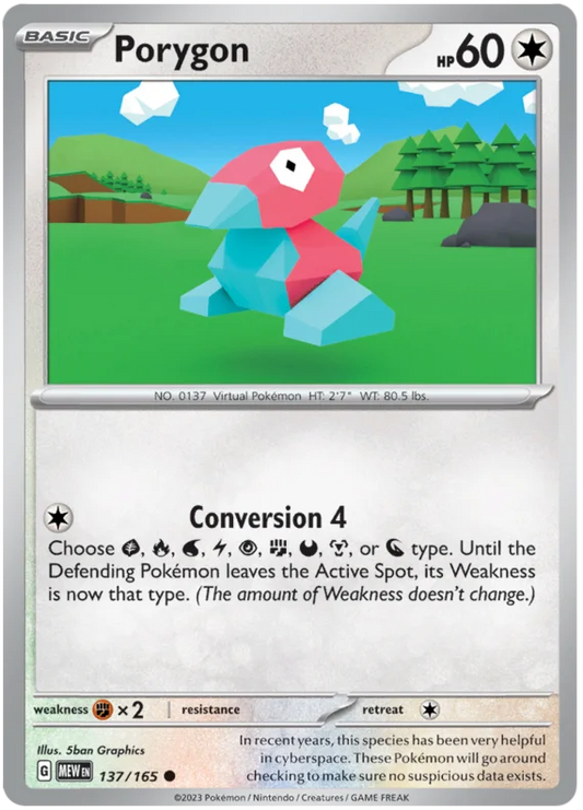 Pokemon - SV151 Scarlet & Violet 151 - Porygon - 137/165