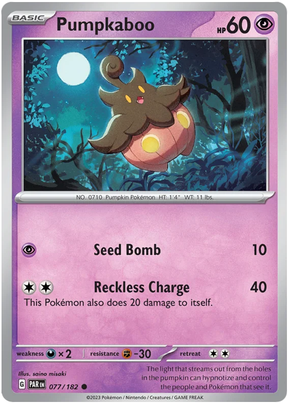 Pokemon - SV04 Paradox Rift - Pumpkaboo - 077/182