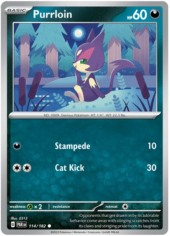 Pokemon - SV04 Paradox Rift - Purrloin - 114/182