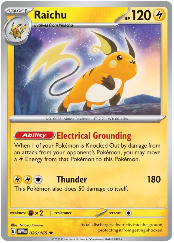 Pokemon - SV151 Scarlet & Violet 151 - Raichu - 026/165