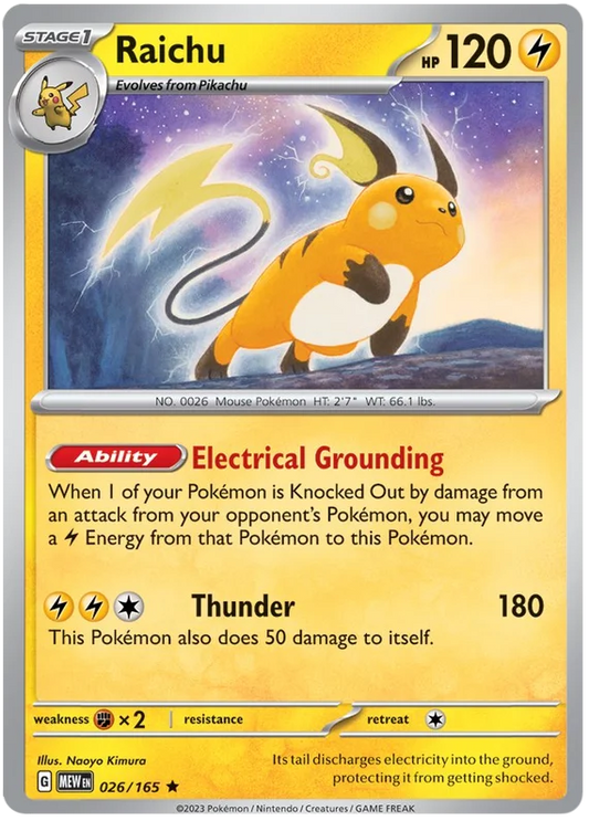 Pokemon - SV151 Scarlet & Violet 151 - Raichu - 026/165