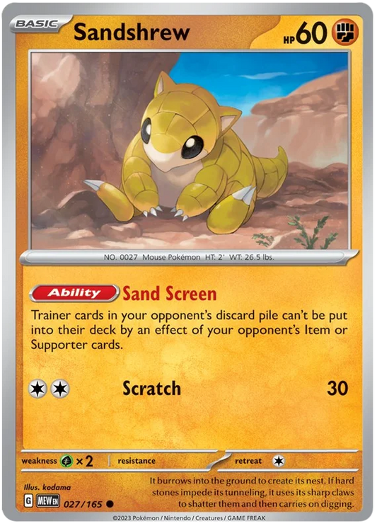 Pokemon - SV151 Scarlet & Violet 151 - Sandshrew - 027/165