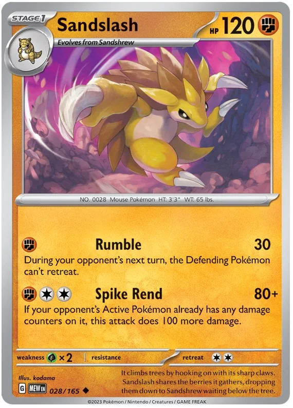 Pokemon - SV151 Scarlet & Violet 151 - Sandslash - 028/165