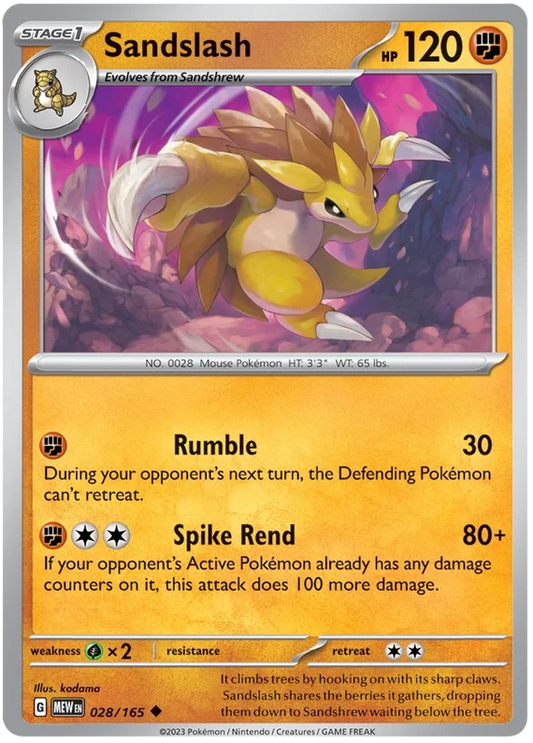 Pokemon - SV151 Scarlet & Violet 151 - Sandslash - 028/165