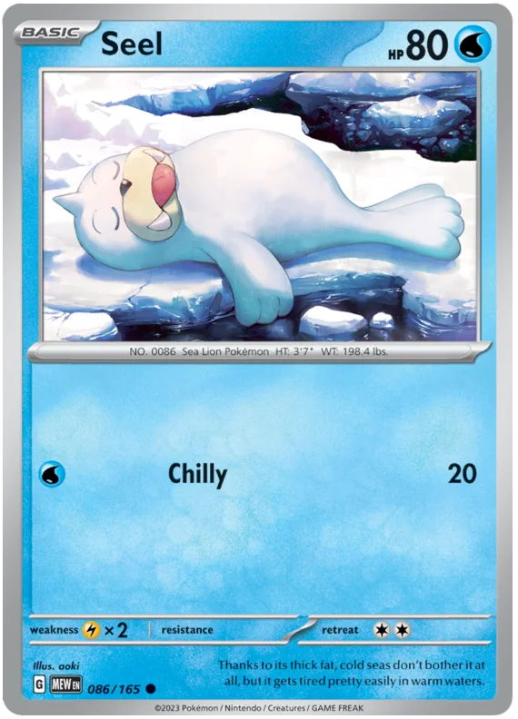 Pokemon - SV151 Scarlet & Violet 151 - Seel - 086/165