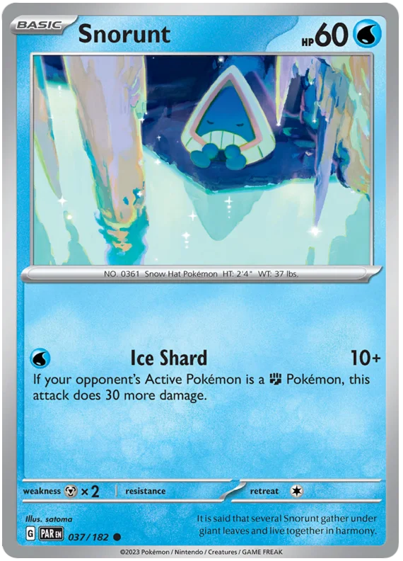 2023 Pokemon - SV04 Paradox Rift - Snorunt - 037/182