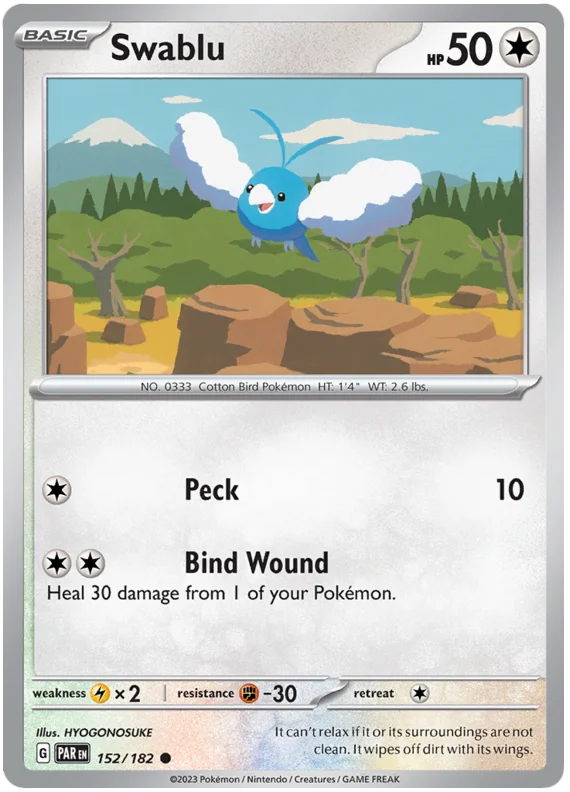 Pokemon - SV04 Paradox Rift - Swablu - 152/182