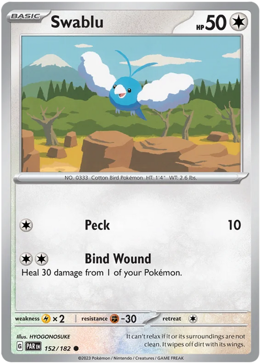 Pokemon - SV04 Paradox Rift - Swablu - 152/182