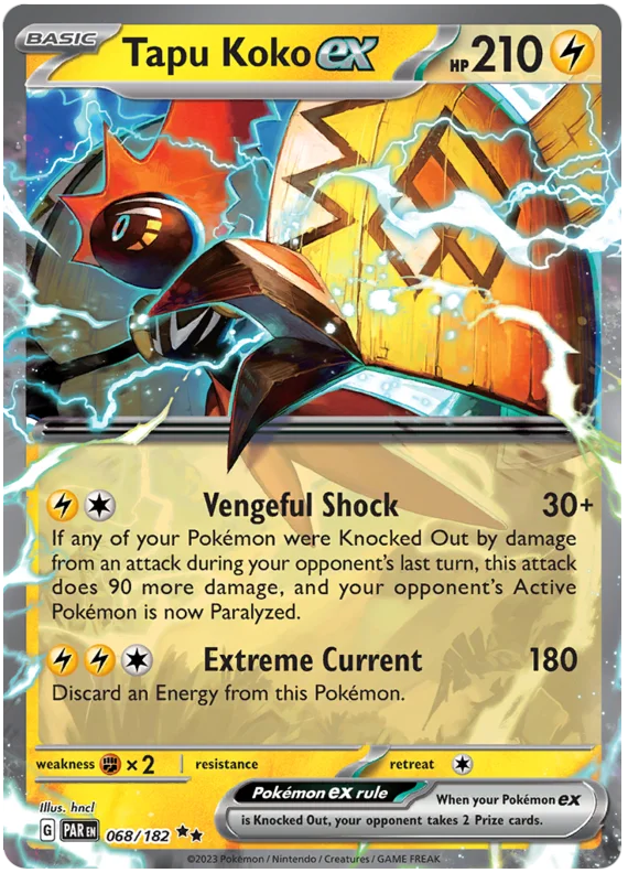 2023 Pokemon - SV04 Paradox Rift - Tapu Koko ex - 068/182