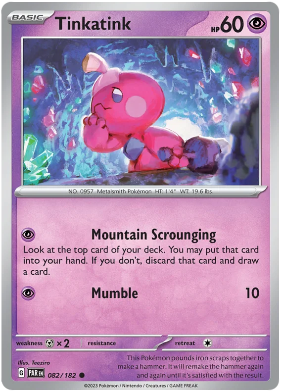 Pokemon - SV04 Paradox Rift - Tinkatink - 082/182