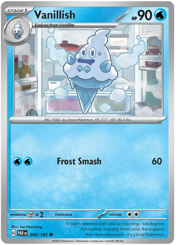 2023 Pokemon - SV04 Paradox Rift - Vanillish - 044/182