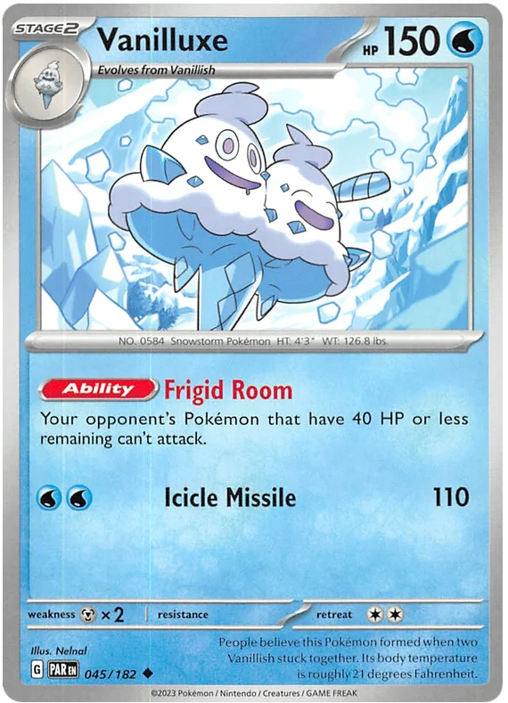 2023 Pokemon - SV04 Paradox Rift - Vanilluxe - 045/182