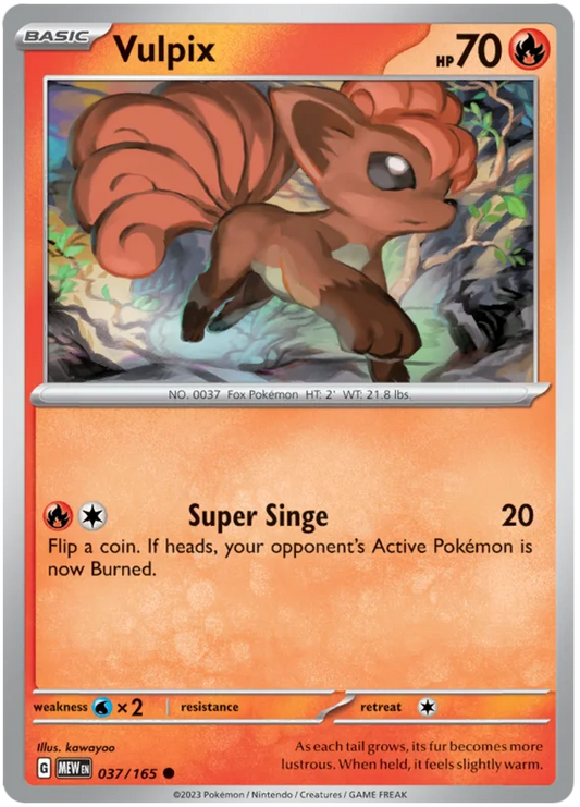 Pokemon - SV151 Scarlet & Violet 151 - Vulpix - 037/165