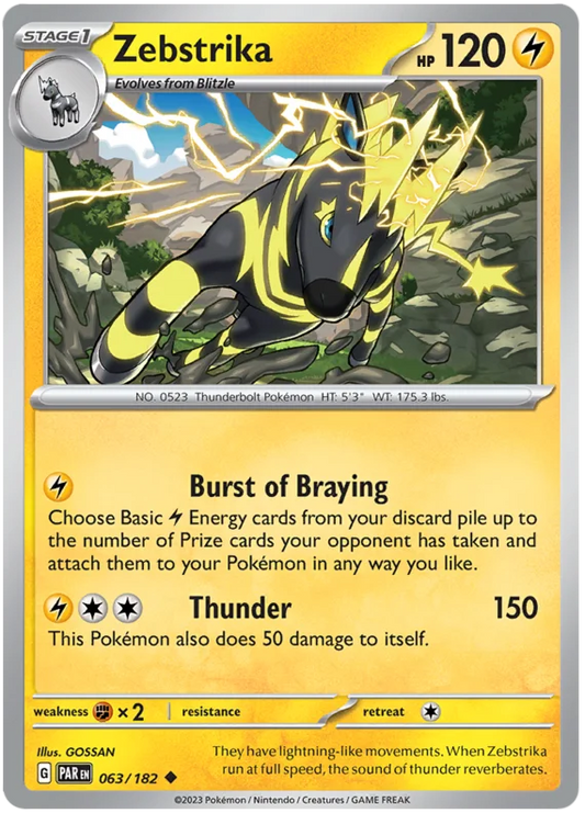 Pokemon - SV04 Paradox Rift - Zebstrika - 063/182