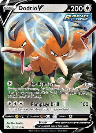 2021 Pokemon Dodrio V - Ultra Rare - Holo - #201