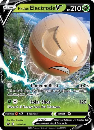 2022 Pokemon Hisuian Electrode V  - Black Star Promo - #SWSH294