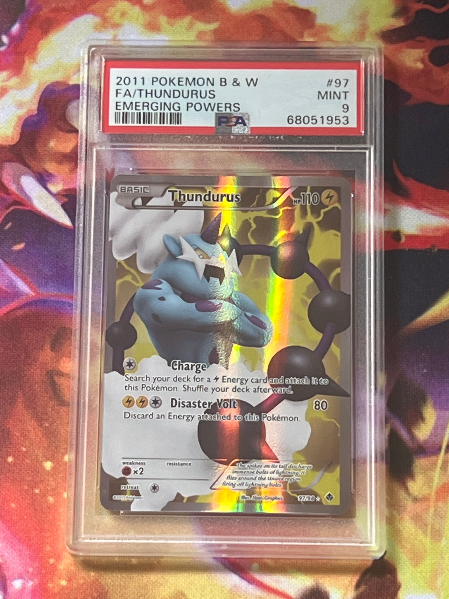 2011 Pokemon Thundurus - Ultra Rare - Graded PSA 9 - #97