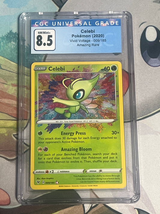 2020 Pokemon Celebi - Amazing Rare - Holo - CGC 8.5 - #009