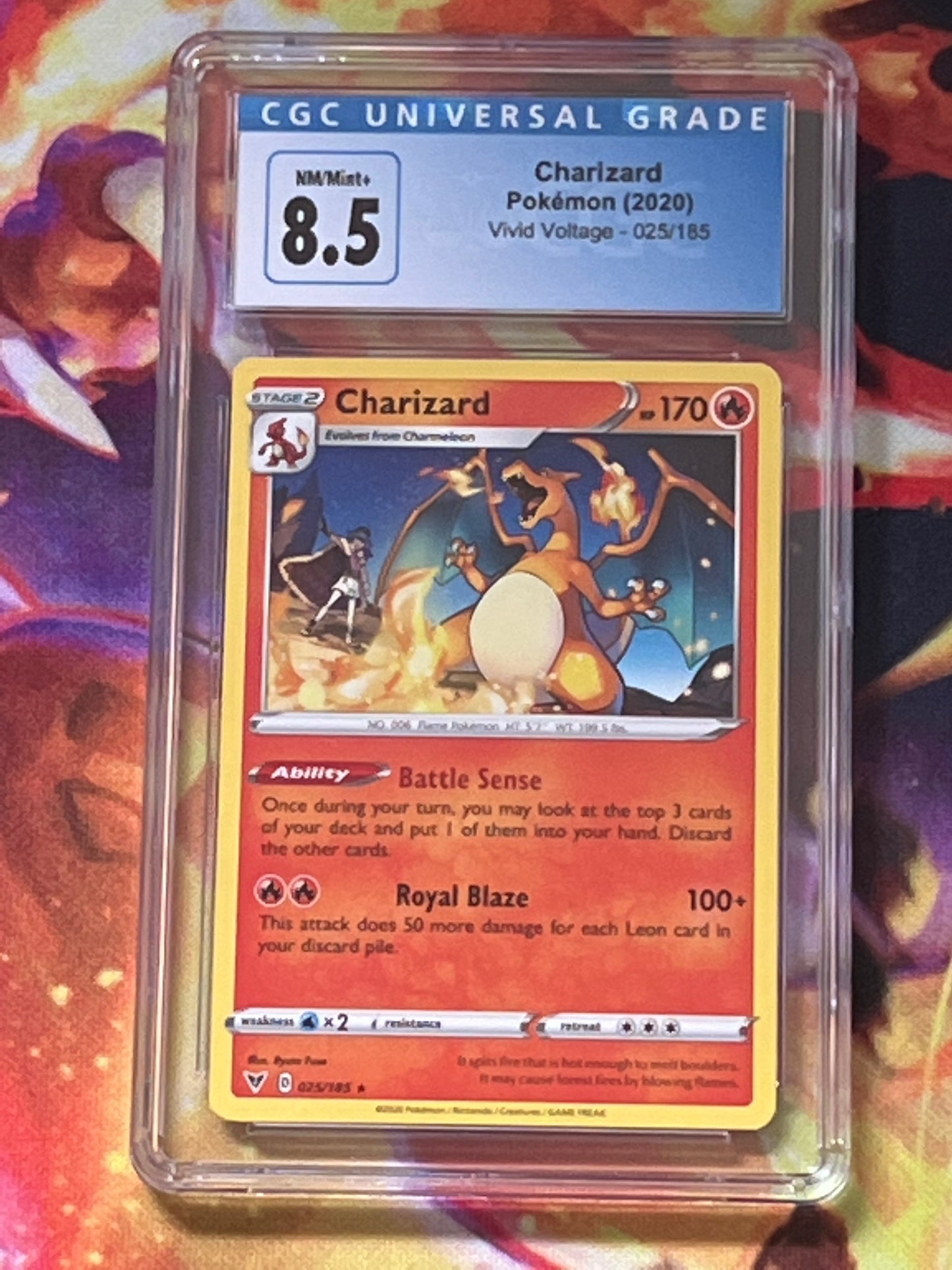 2020 Pokemon Charizard - Non-Holo - Graded CGC 8.5 - #25