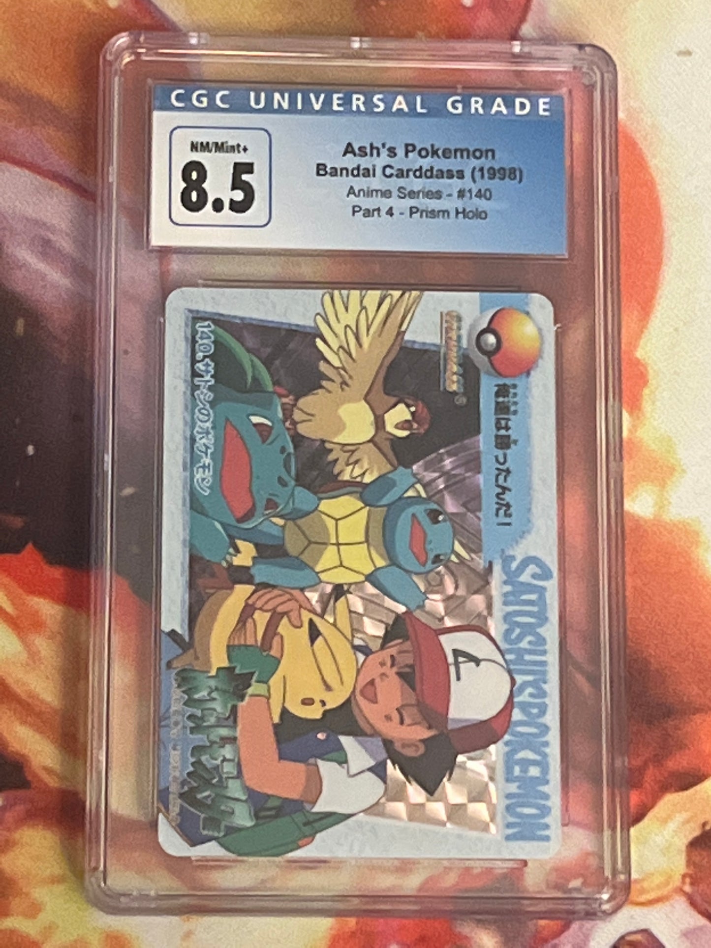 1998 Pokemon Ash's Pikachu - Japanese - Rare - Holo - Graded CGC 8.5 - #140