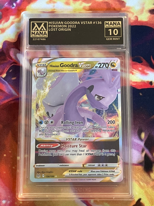 2022 Pokemon Hisuian Goodra Vstar - Ultra Rare - Graded Mana 10 - #136