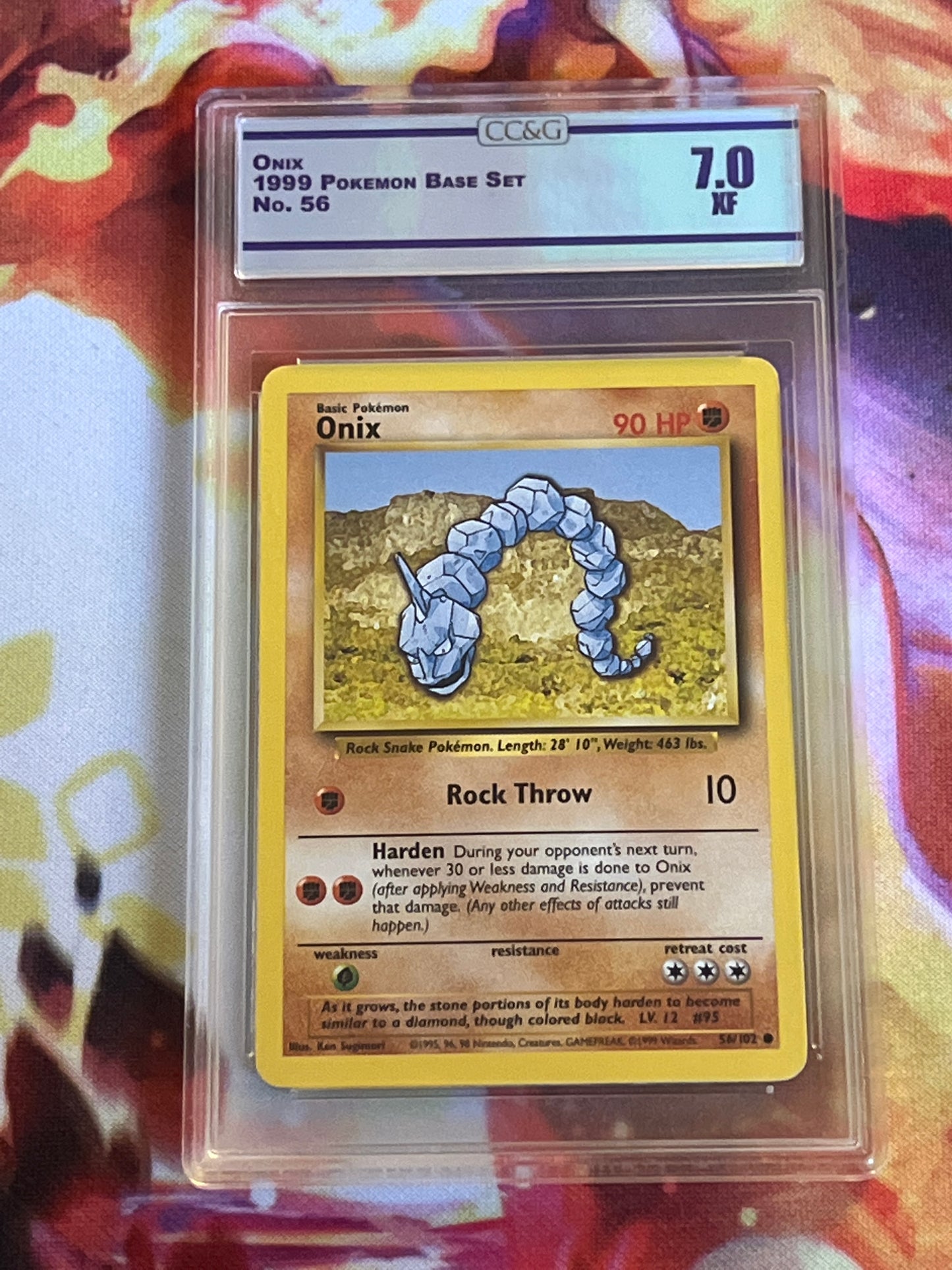 1999 Pokemon Onix - Non-Holo - Graded CC&G 7.0 - #56