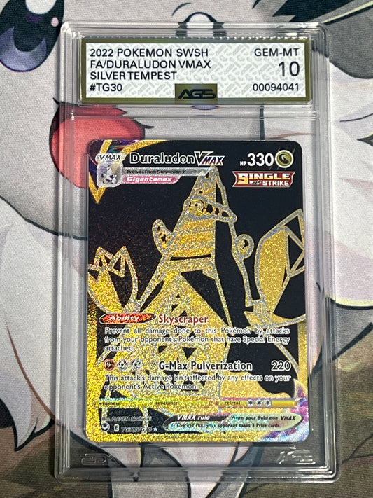 2022 Pokemon Duraludon Vmax - Trainer Gallery -  Holo - Graded AGS 10 - #TG30