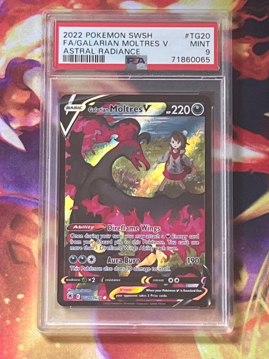 2022 Pokemon Galarian Moltres V - Ultra Rare - Graded PSA 9 - #TG20