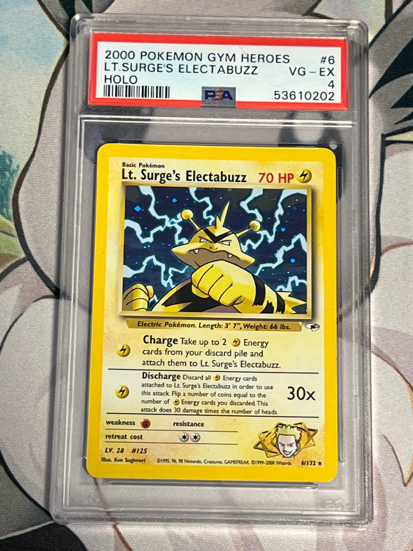 2000 Pokemon Lt. Surge's Electabuzz  - Holo - Graded PSA 4 - #6