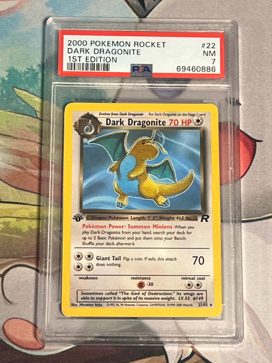 2000 Pokemon Dark Dragonite - Non-Holo - PSA 7 - #22